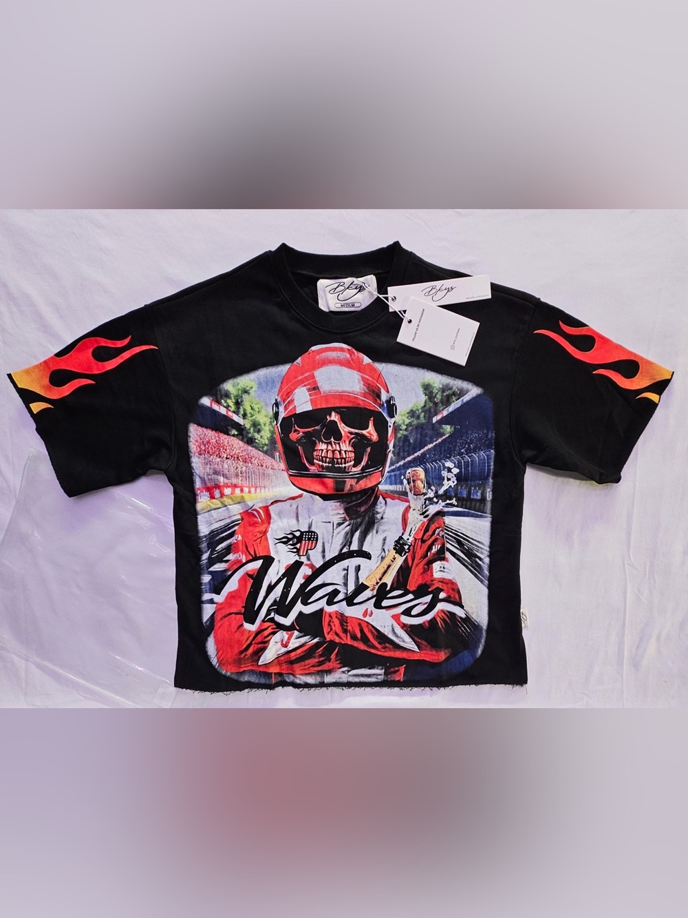 Bkys Waves Black & Red Racing Graphic Tee -